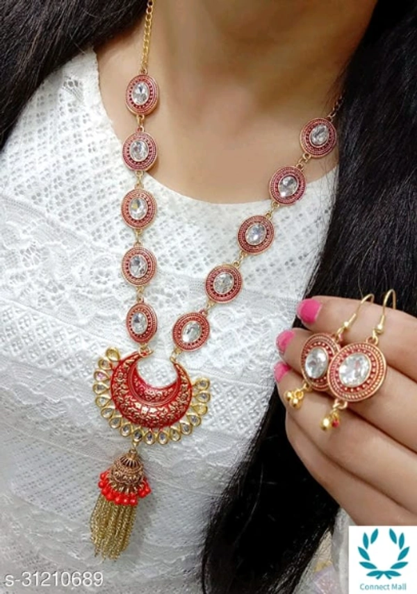 Beautiful Jewellery Sets - Red, Alloy, Neckless And Earring, Multipack : 1